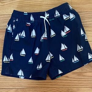 Crewcuts Boys Navy Sailboat Swim Trunks